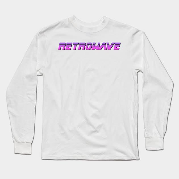 RETROWAVE (on white) Long Sleeve T-Shirt by RickTurner